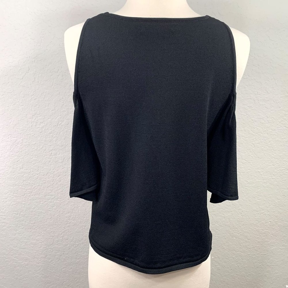 Milly Black Flutter Sleeve Tank Blouse - Picture 3 of 11